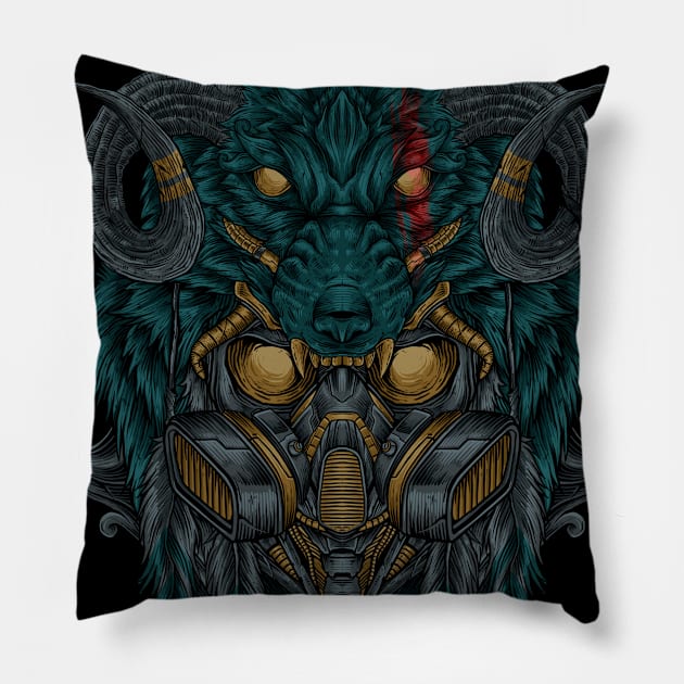 Wolf Hat Pillow by vhiente