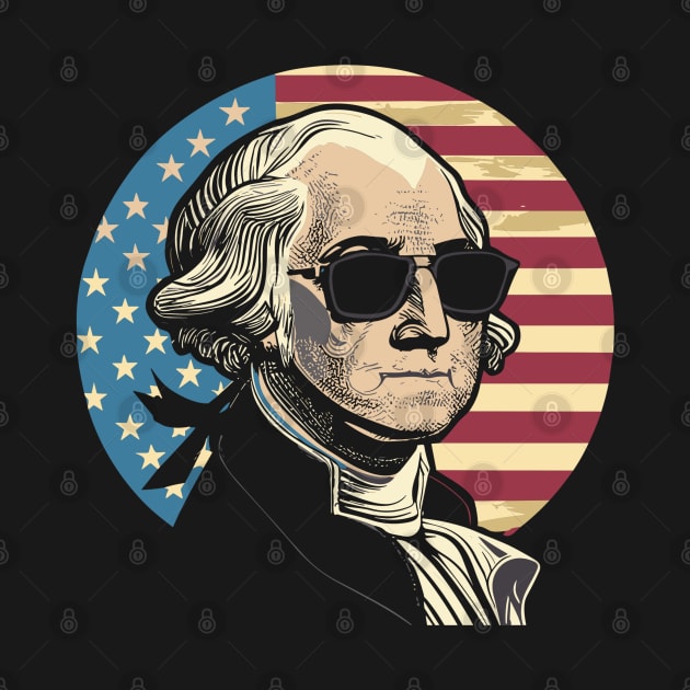 George Washington Funny July 4th American Flag by rhazi mode plagget