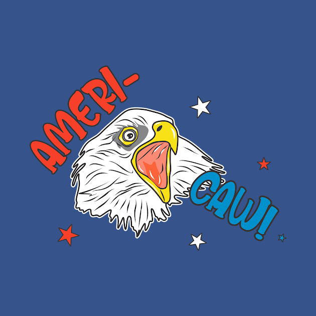 Patriotic 4th of July Murica Bald Eagle by FreckleFaceDoodles