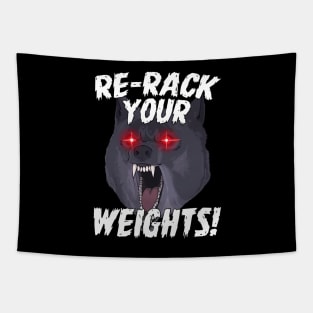 Funny Gym Wolf Re-Rack Weights Muscle Lift Tapestry