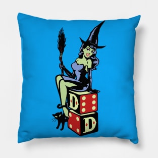 Witch, Cat & Besom Pillow