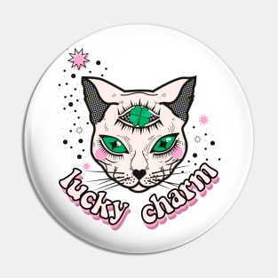 Lucky Charm White Cat Pin