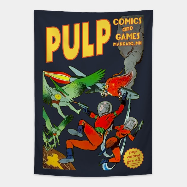 Pulp Bird People Attack! Tapestry by PULP Comics and Games