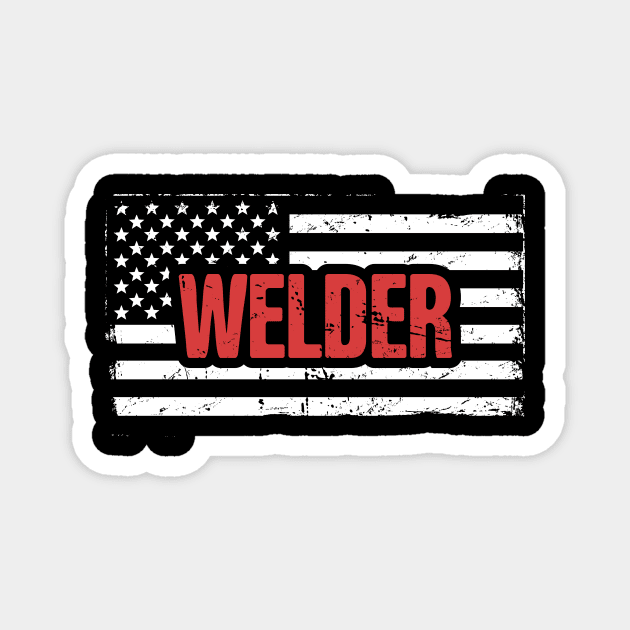 Welder American Flag | Welding Gift Magnet by MeatMan