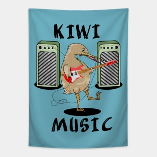 Kiwi Playing Guitar Tapestry