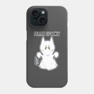 funny cute spooky halloween ghost cat Phone Case