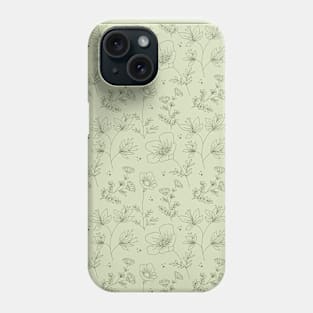 Green Floral Pattern #3 Phone Case