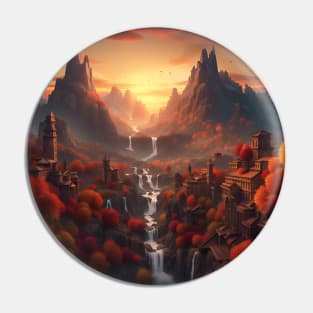 Autumn Mountains Landscape Pin