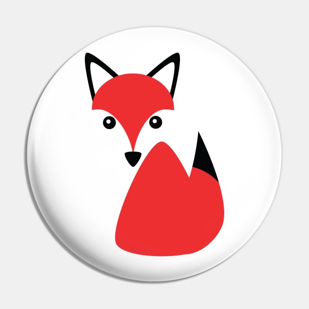 Sneaky Cute Red Fox Logo Pin by Squeeb Creative
