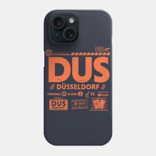 Vintage Dusseldorf DUS Airport Code Travel Day Retro Travel Tag Germany Phone Case