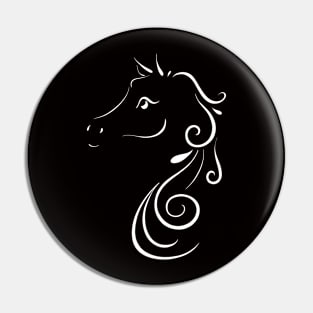 Sweet White Horse Art Pin