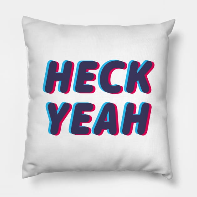 heck yeah word retro 3d effect Pillow by modeoftravel