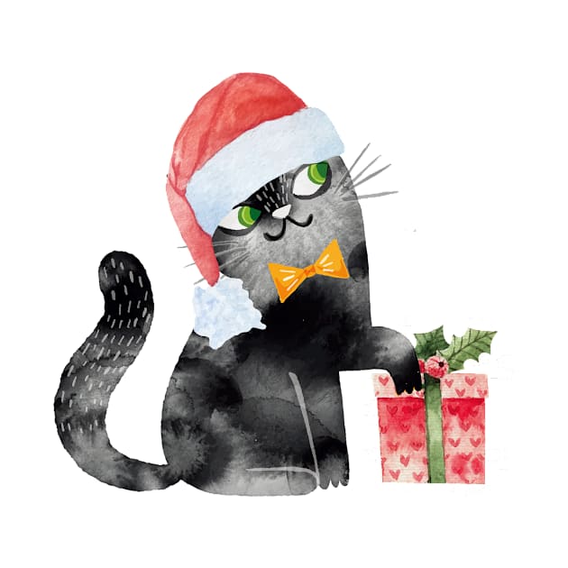 cat Christmas by Tees of Joy