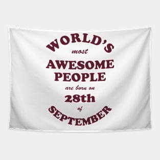 World's Most Awesome People are born on 28th of September Tapestry