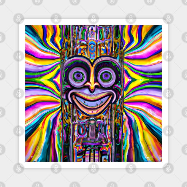 Alien Robot (1) - Trippy Psychedelic Art Magnet by TheThirdEye