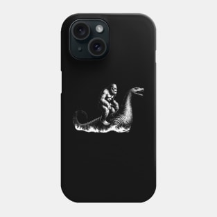 Bigfoot Riding Loch Ness, Funny Sci-Fi Sasquatch Phone Case