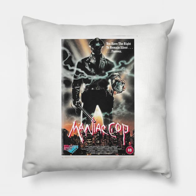 Maniac Cop Pillow by VHS Retro T-Shirts