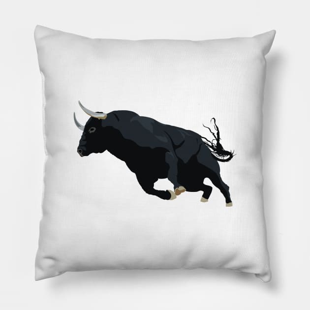 Black Bull Pillow by NorseTech