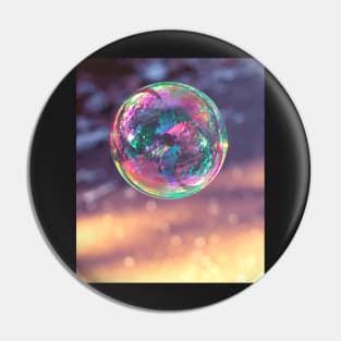 Coloured translucent soap bubble Pin