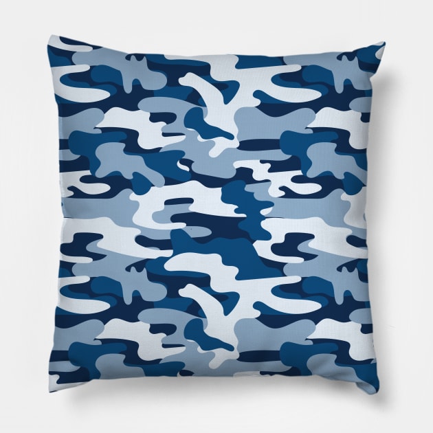 Classic Blue Camouflage Pillow by Farissa