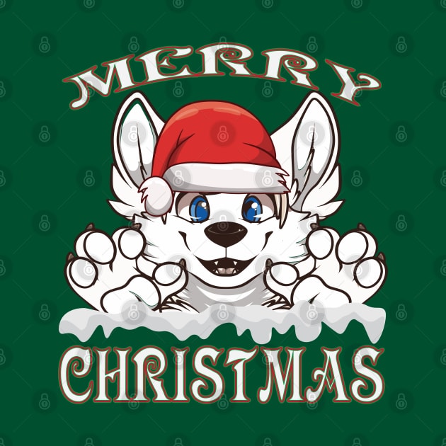 Cute Fursuit Puppy Dog, Christmas furry fursona by Surfer Dave Designs