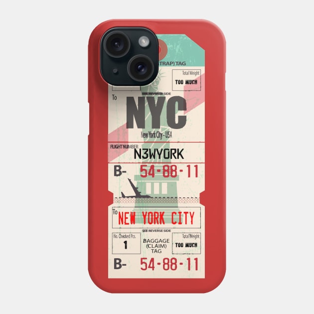 New York luggage tag Phone Case by Travellers