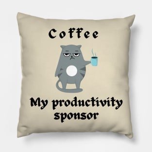 caffeine addict tshirt Pillow