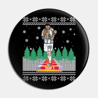 Funny Christmas Champion Messi Christmas Pin