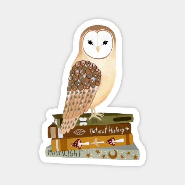 Reading Owl Magnet by annyamarttinen