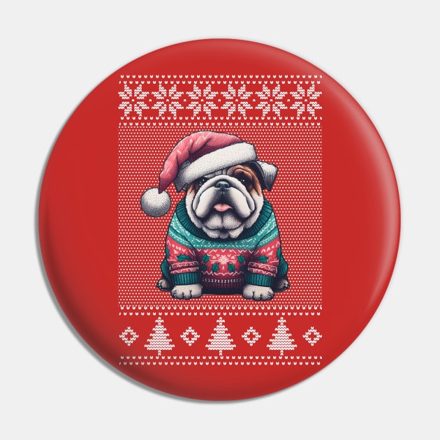 ugly christmas British bulldog sweater Pin by LegendaryPhoenix