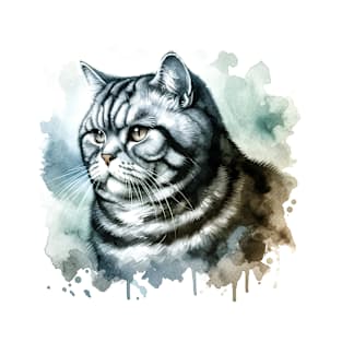 American Shorthair - Watercolor Cat T-Shirt