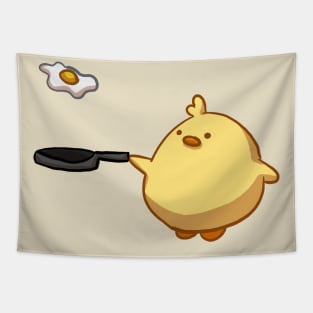 Cute Chick Fry Egg For Breakfast Tapestry