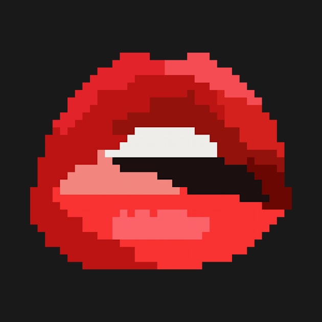 Red Lips (Pixel Art) by Dmitry_Buldakov