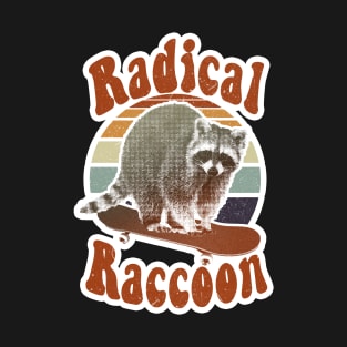 Radical raccoon on a skateboard retro T-Shirt