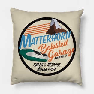 Matterhorn Bobsled Garage - Black Circle for Lighter Fabrics Pillow