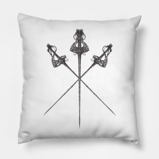 3 Swords Stiletto medieval design Pillow