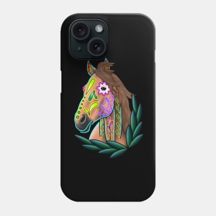 Day of the Dead Light Brown Sugar Skull Horse Phone Case