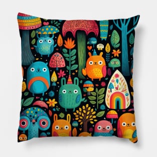 Colorful Animal Cute Pattern for Kids Pillow