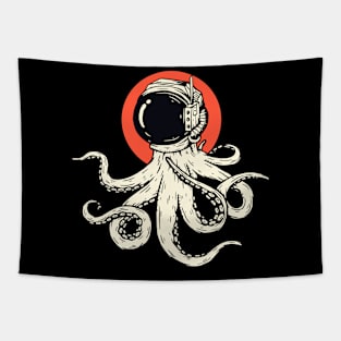 Octopus Astronaut Helmet Japanese Style Tapestry