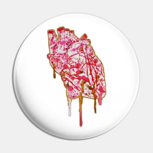 Dripping Paint Splatter Heart Pin