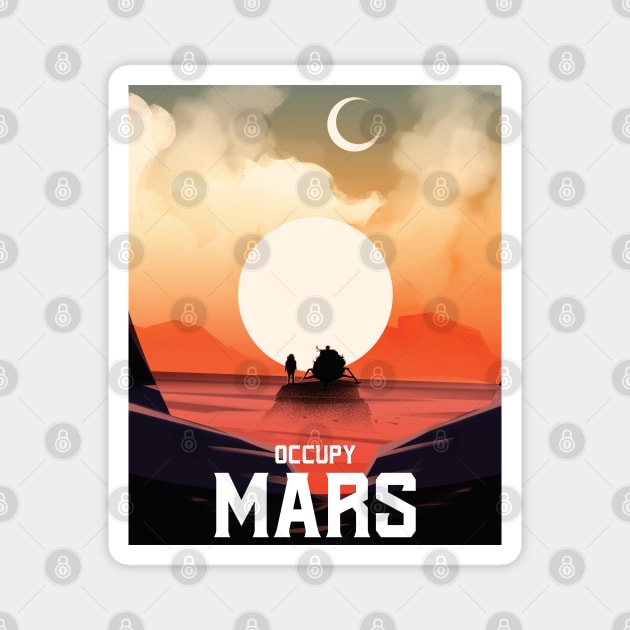 Occupy Mars Retro Magnet by Beltschazar