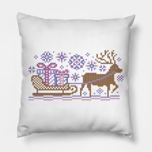 Knitted pattern reindeer Pillow