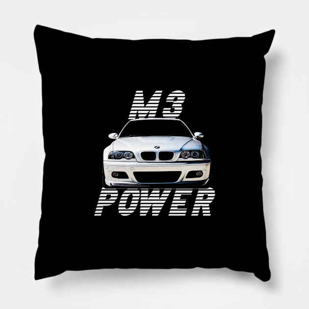 BMW E46 M3 Pillow by AdriaStore1