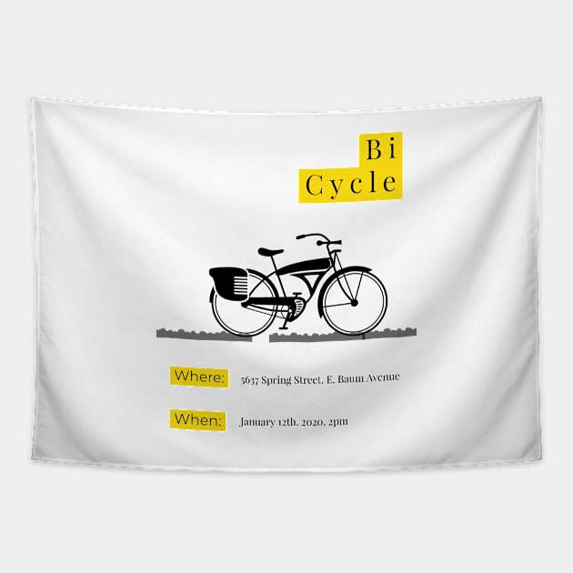 Classic Bycicle Style Tapestry by Moshink