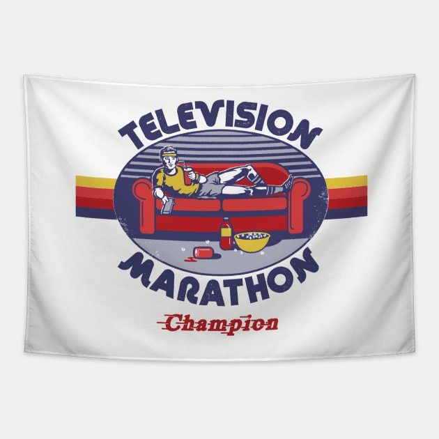 Television Marathon Champion Tapestry by Steven Rhodes