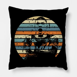 Mbappe 7, Vintage circle lineart, Football player Pillow