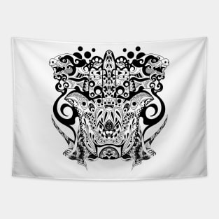 the kaiju mandala hand of god arts Tapestry