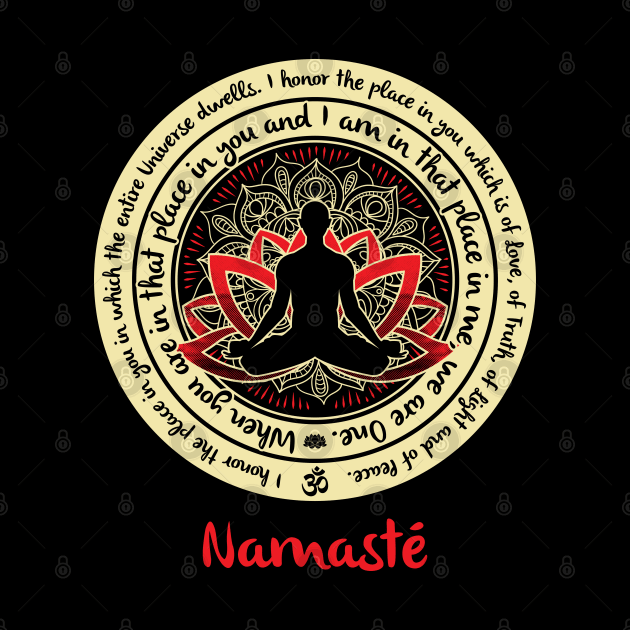 NAMASTE WE ARE ONE Buddha Sitting Meditating Yoga Inspired Quote by YogaStatement