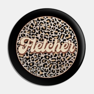 Classic Music Fletcher Personalized Name Circle Birthday Pin