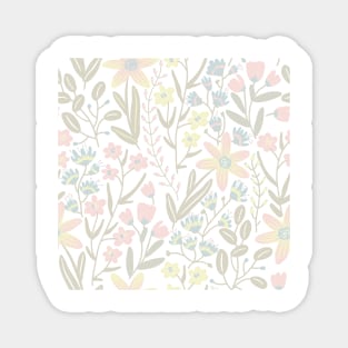 Leaves illustration pattern pinky and green Magnet